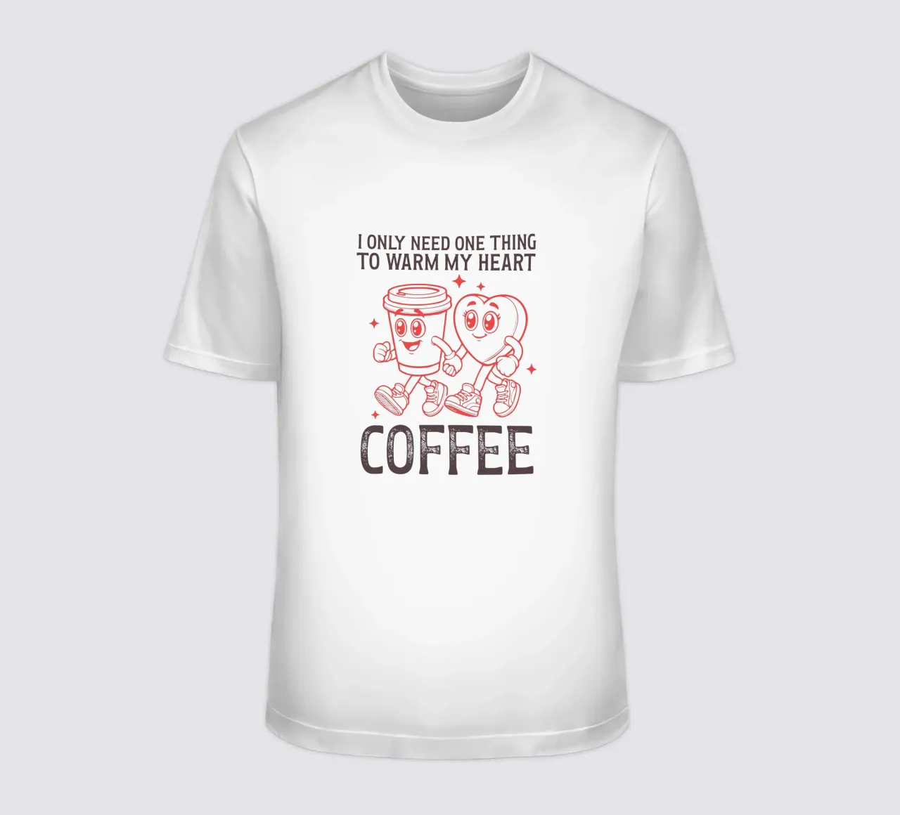 I only need one thing to warm my heart, coffee. t-shirt da edsonramosart