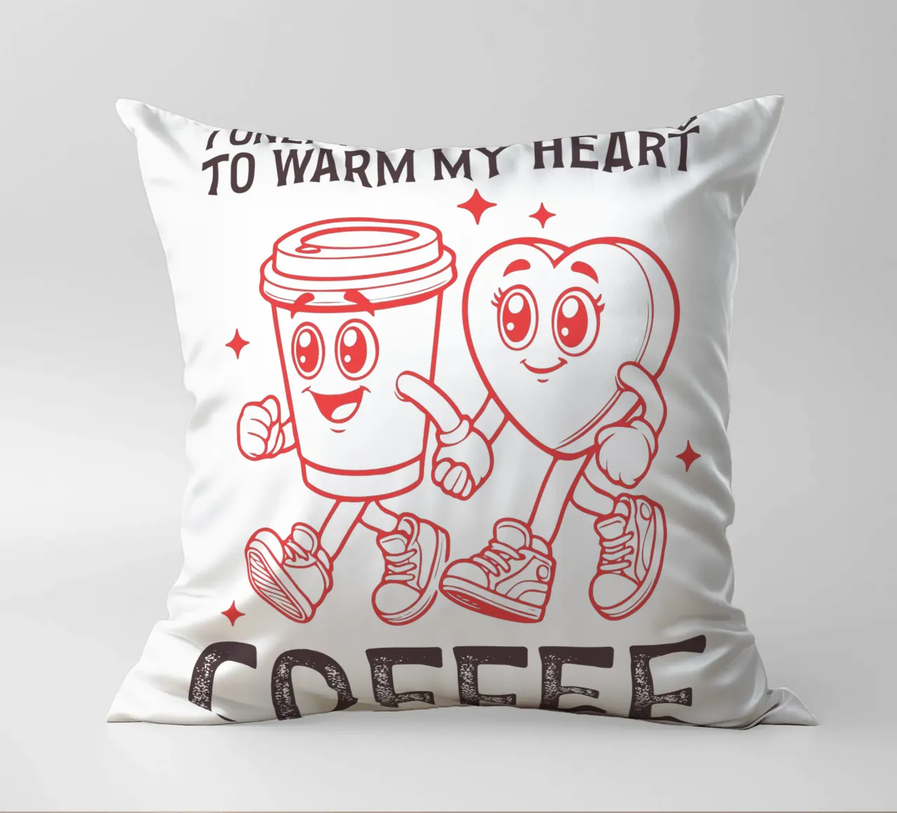 I only need one thing to warm my heart, coffee. cuscino da edsonramosart