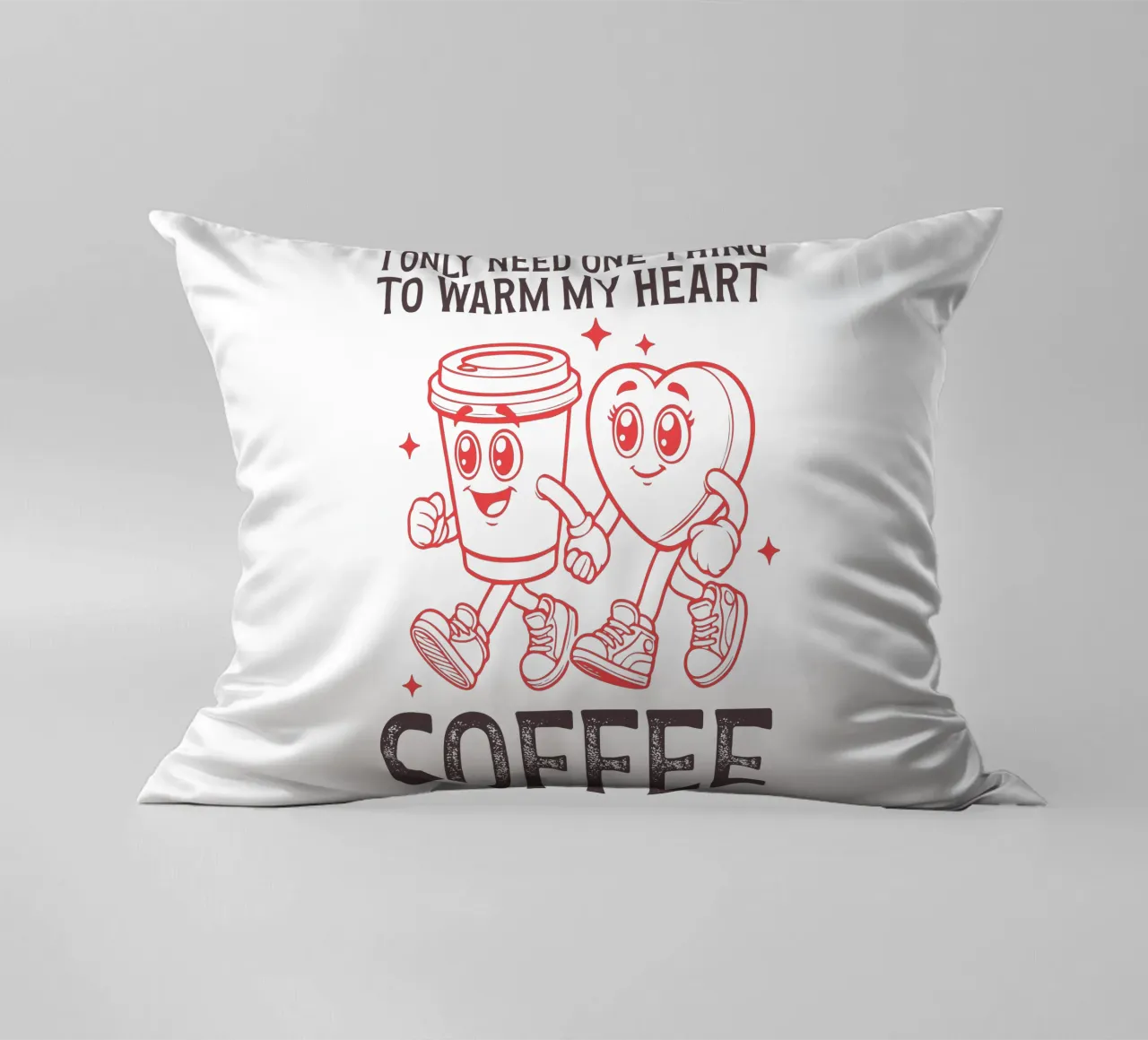 I only need one thing to warm my heart, coffee. cuscino da edsonramosart