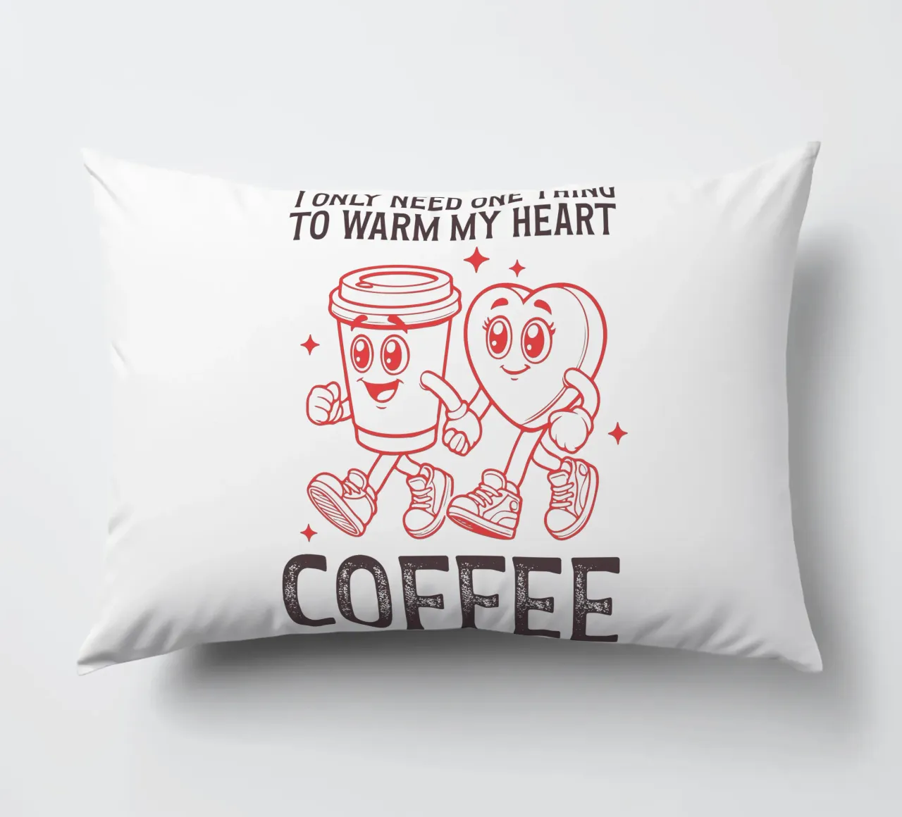 I only need one thing to warm my heart, coffee. cuscino da edsonramosart