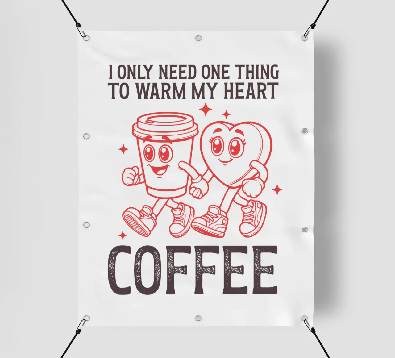 I only need one thing to warm my heart, coffee. telo in pvc da edsonramosart