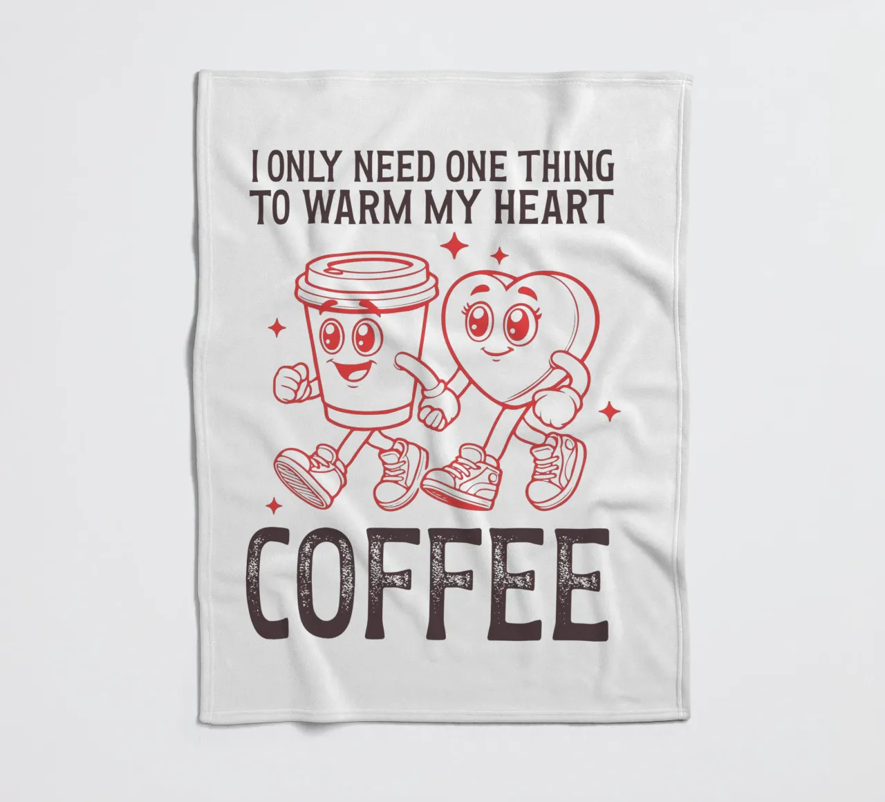 I only need one thing to warm my heart, coffee. coperta in pile da edsonramosart