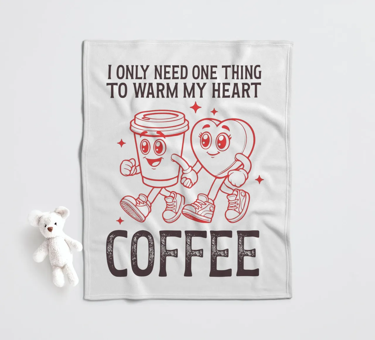I only need one thing to warm my heart, coffee. coperta in pile da edsonramosart