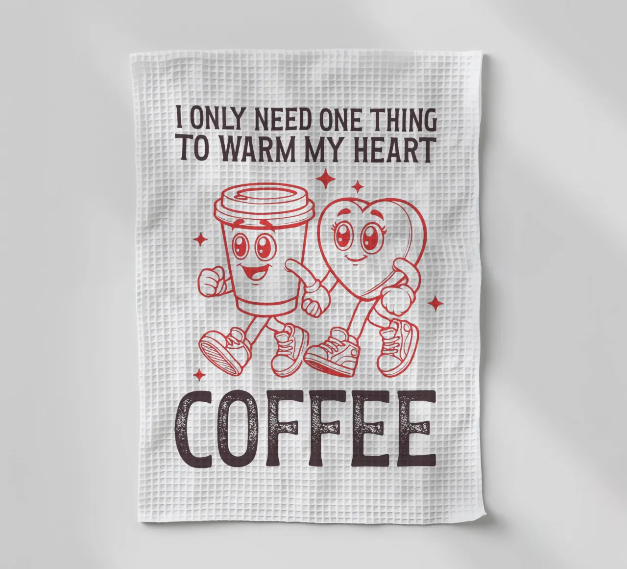 I only need one thing to warm my heart, coffee. canovaccio da cucina da edsonramosart
