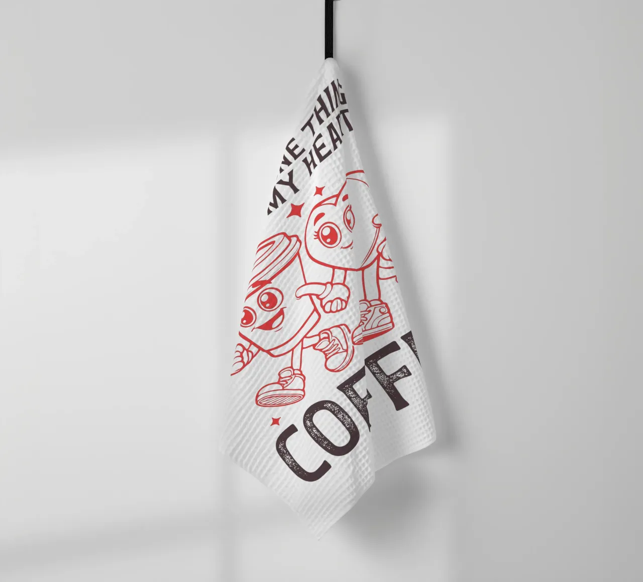 I only need one thing to warm my heart, coffee. canovaccio da cucina da edsonramosart