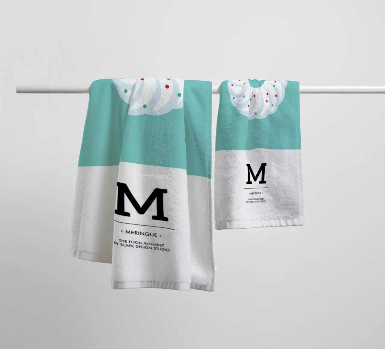 Food Alphabet Xmas Edition M towel by BLAEK Design Studio