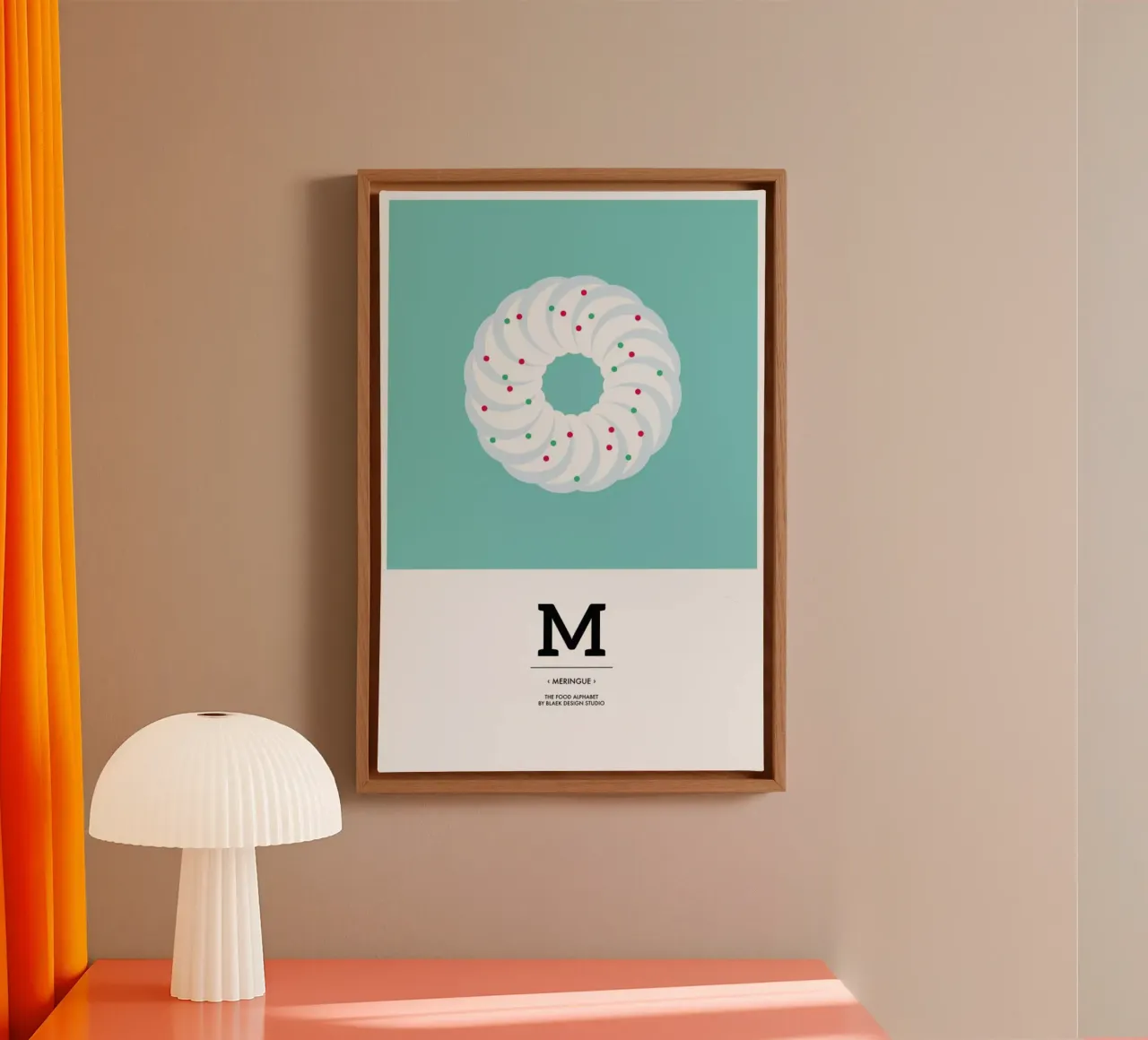 Food Alphabet Xmas Edition M tela con Cornice a cassetta da BLAEK Design Studio