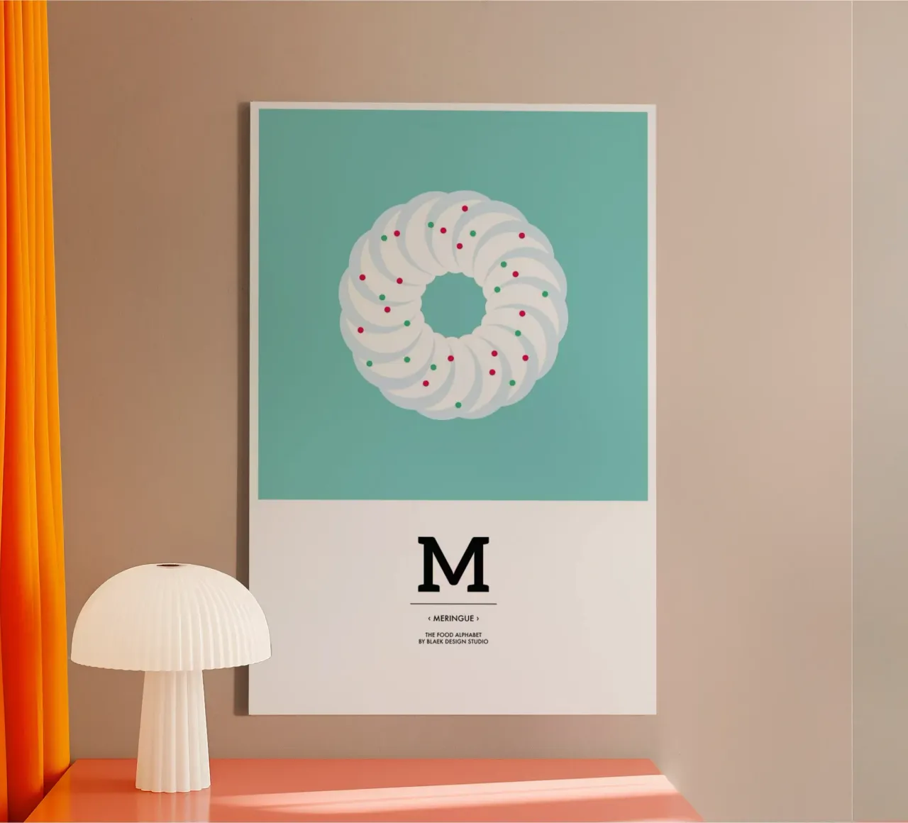 Food Alphabet Xmas Edition M tela con Cornice a cassetta da BLAEK Design Studio