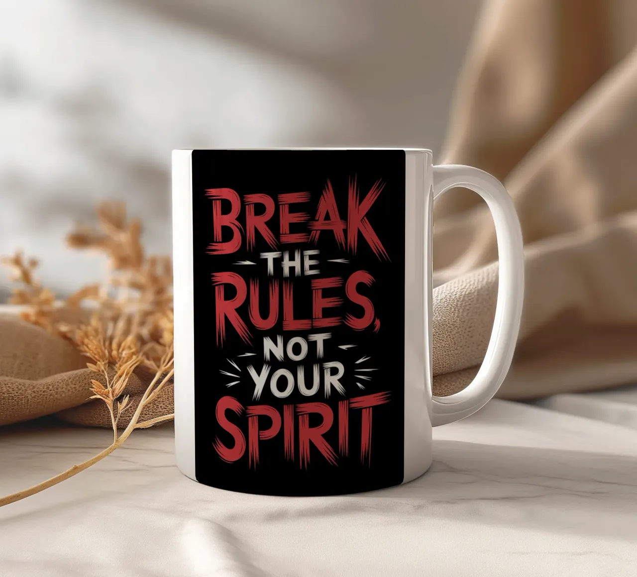 INFRANGI LE REGOLE, NON IL TUO SPIRITO tazza in ceramica da logic