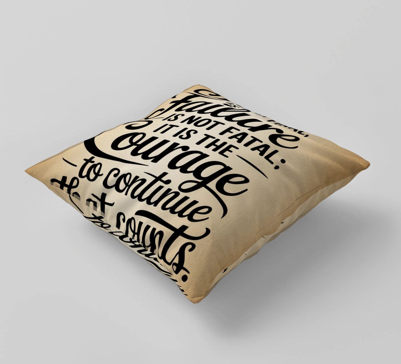 Success is not final, failure is not fatal: it is the courag decorative cushion by logic