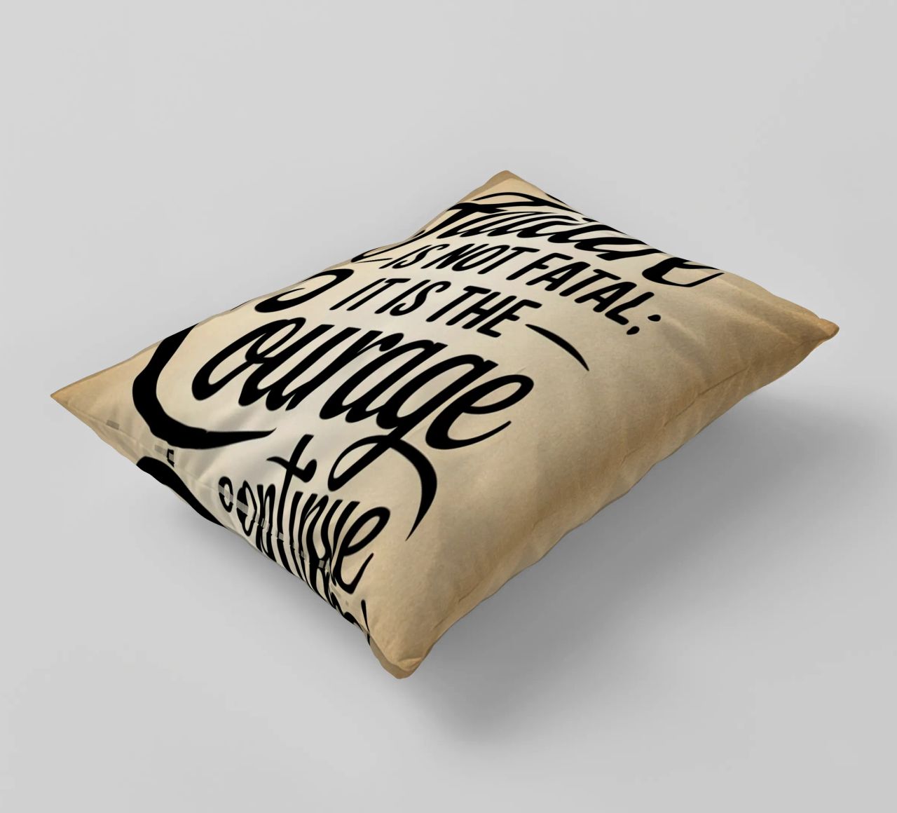 Success is not final, failure is not fatal: it is the courag decorative cushion by logic