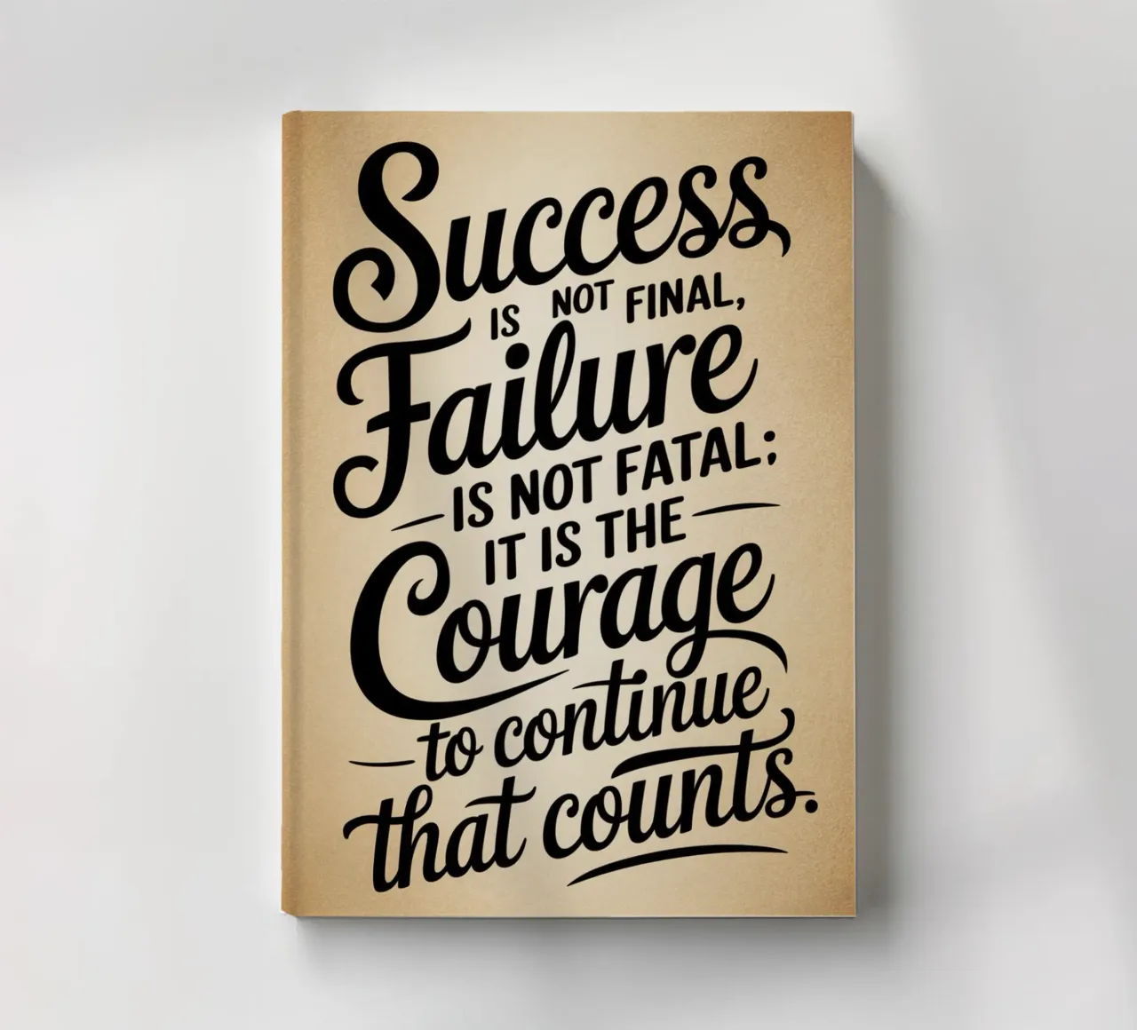 Success is not final, failure is not fatal: it is the courag notebook by logic