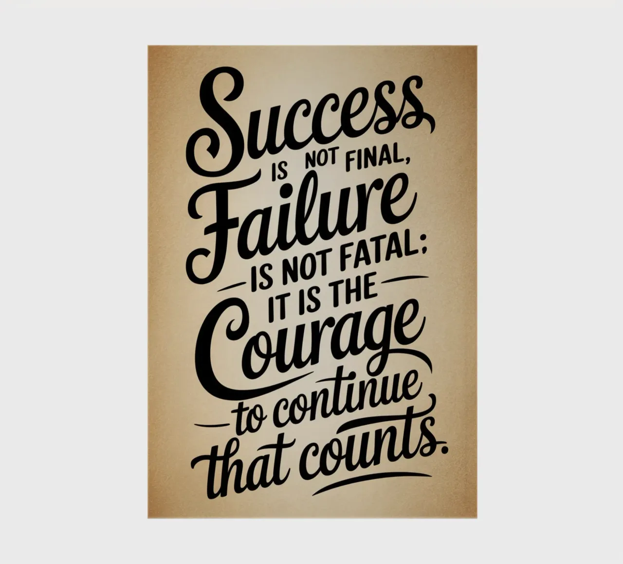 Success is not final, failure is not fatal: it is the courag notebook by logic