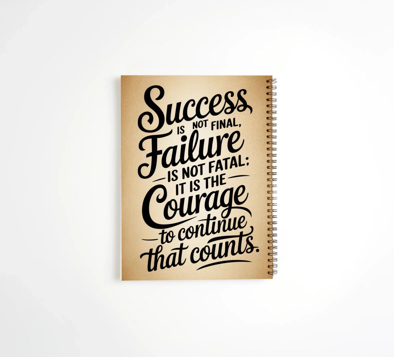 Success is not final, failure is not fatal: it is the courag spiral notebook by logic