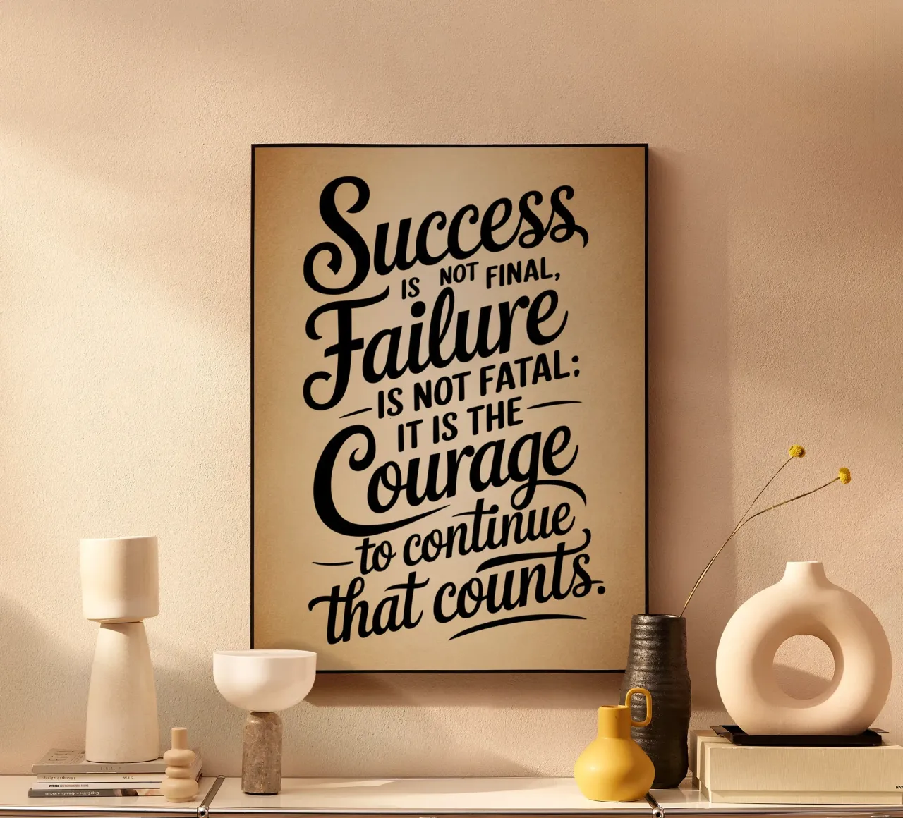 Le succès n'est pas définitif, l'échec n'est pas fatal : c'est le courage qui fait la différence. plexiglas de logic