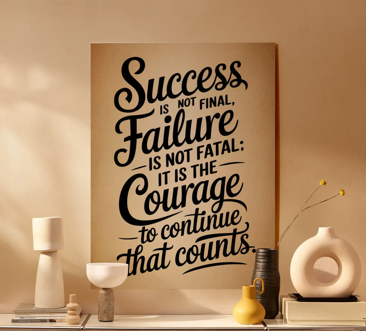 Le succès n'est pas définitif, l'échec n'est pas fatal : c'est le courage qui fait la différence. plexiglas de logic