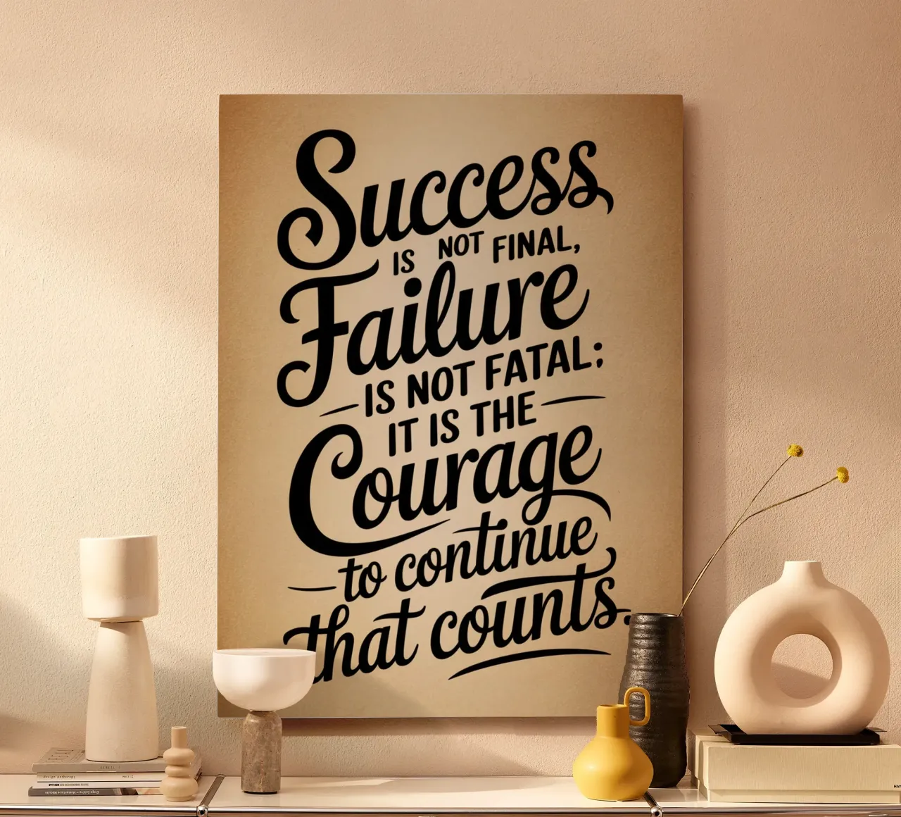 Success is not final, failure is not fatal: it is the courag alu-dibond by logic