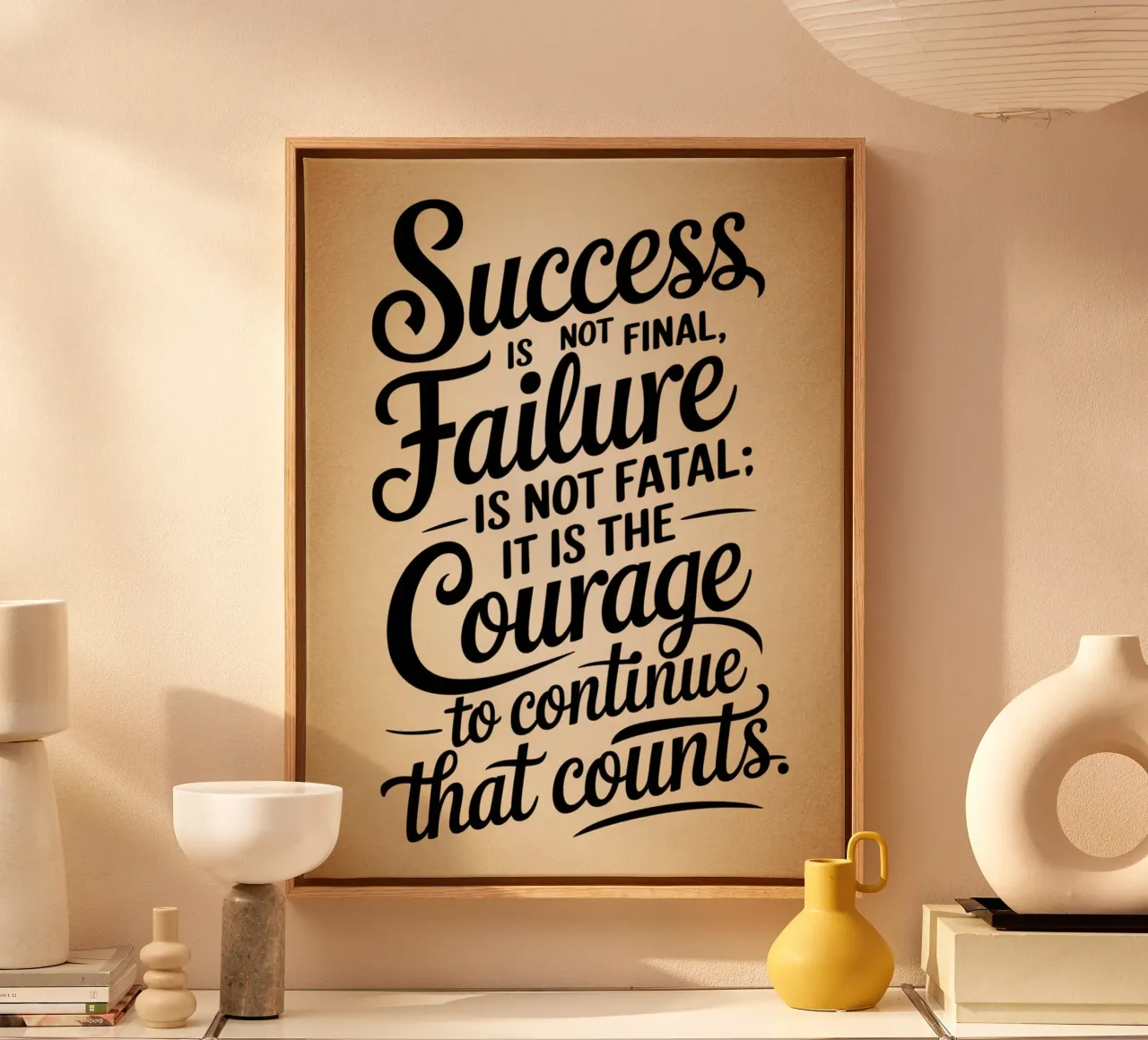 Success is not final, failure is not fatal: it is the courag canvas by logic