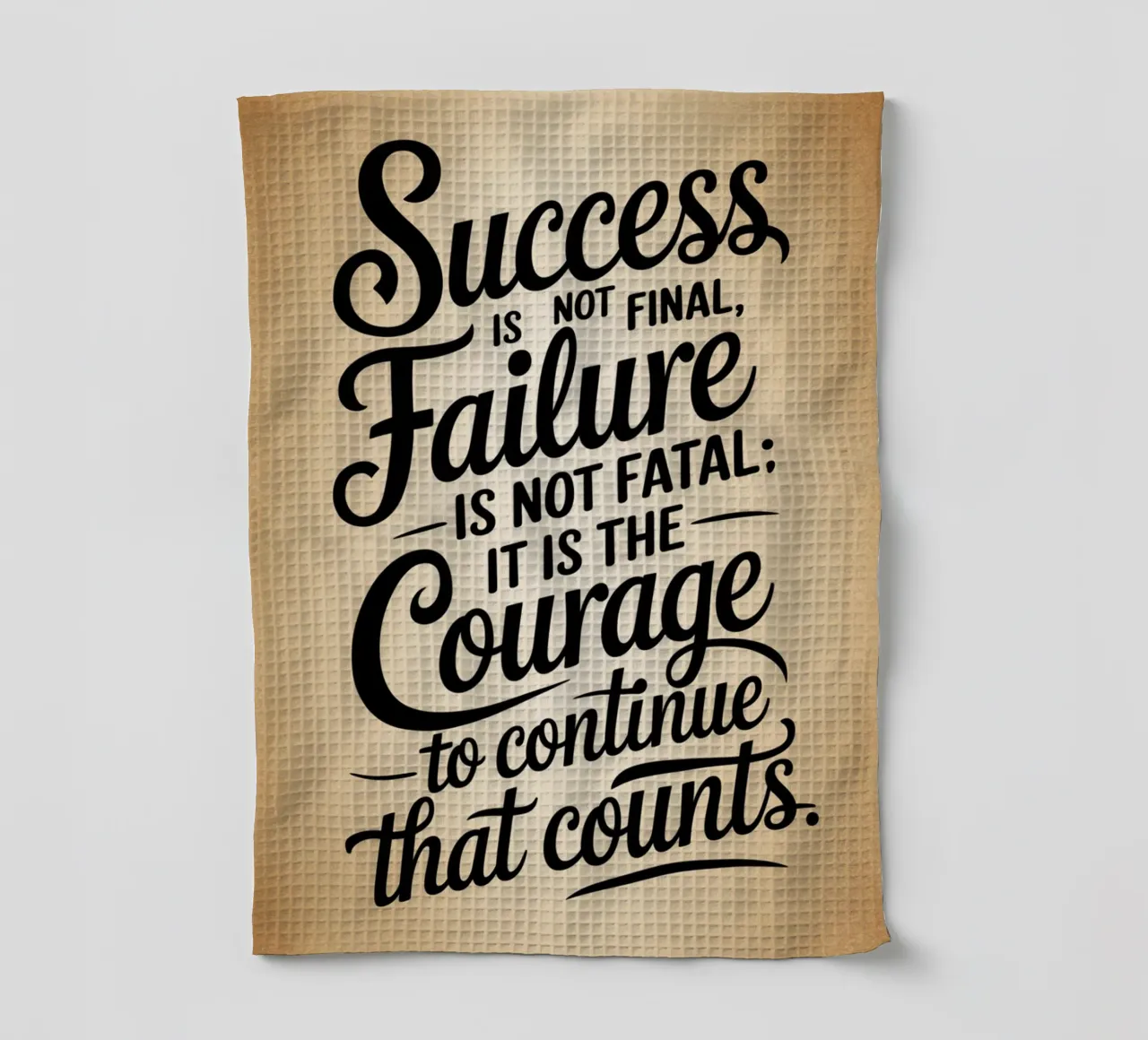 Success is not final, failure is not fatal: it is the courag tea towel by logic