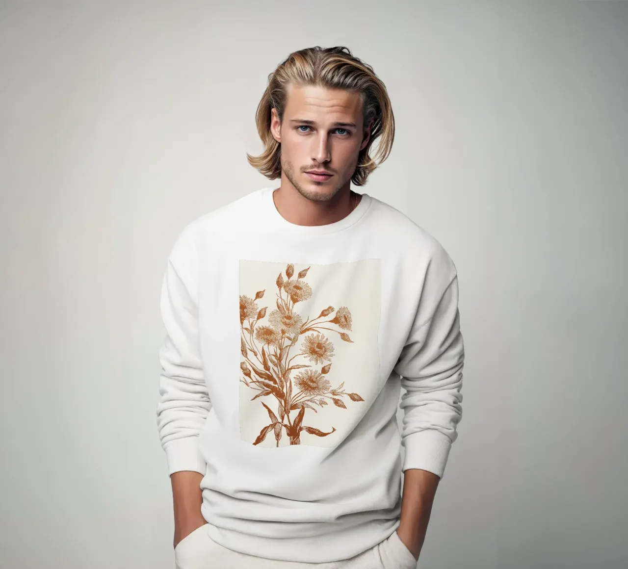 Aster flower sketch felpa da apoloprints