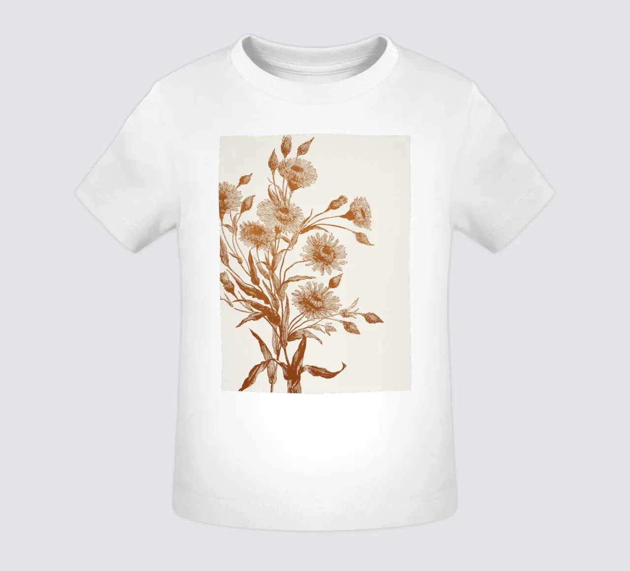 Aster flower sketch maglietta neonato da apoloprints
