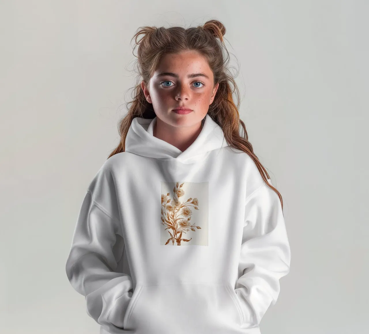 Aster flower sketch felpa bambino con cappuccio da apoloprints