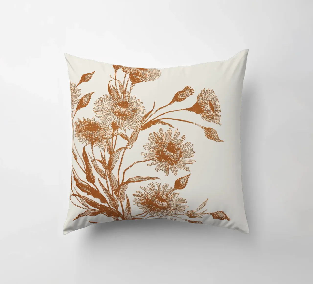 Aster flower sketch cuscino da apoloprints
