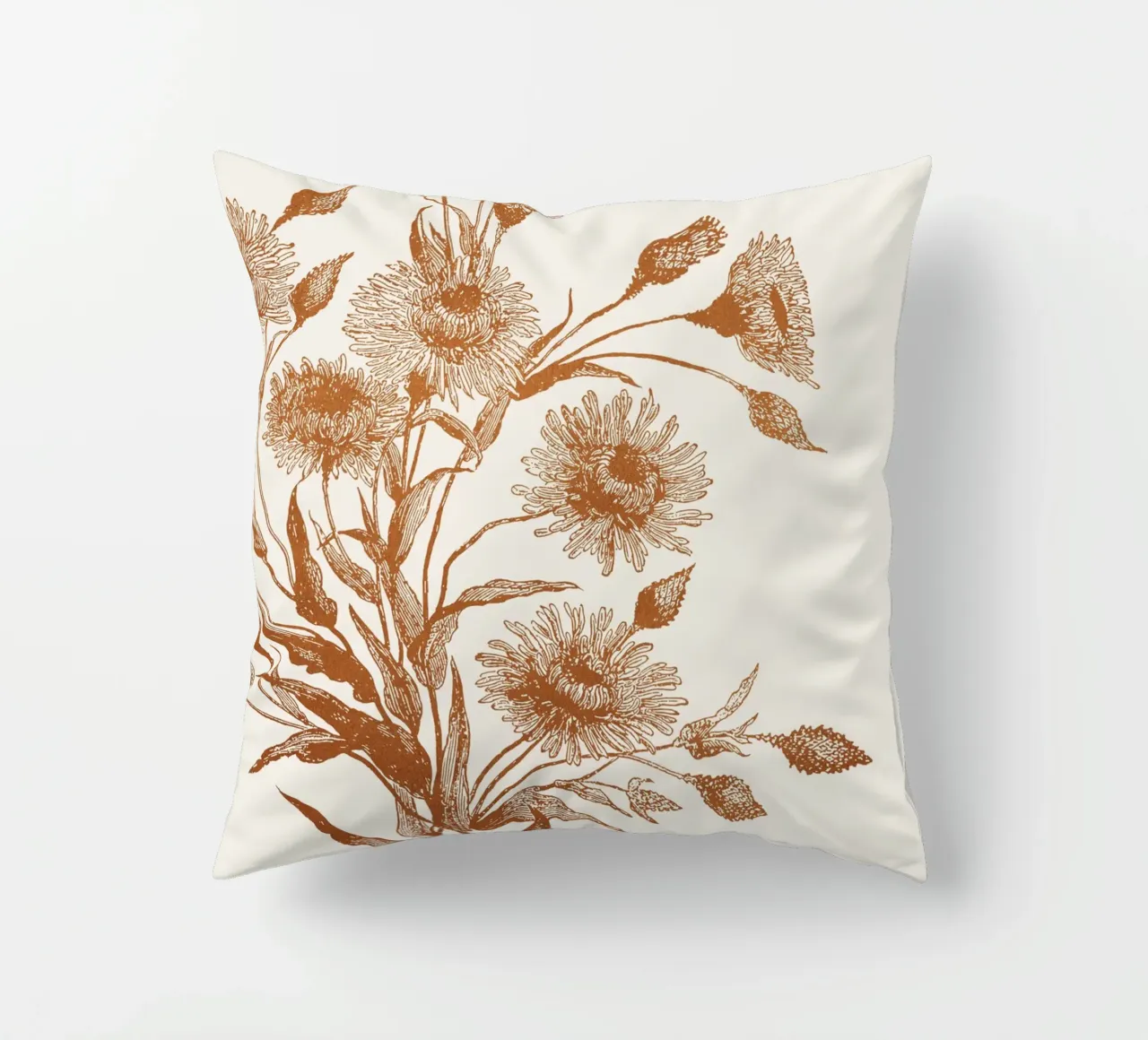 Aster flower sketch cuscino da apoloprints