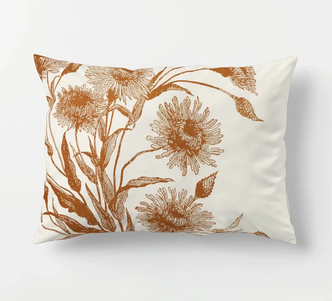 Aster flower sketch cuscino da apoloprints