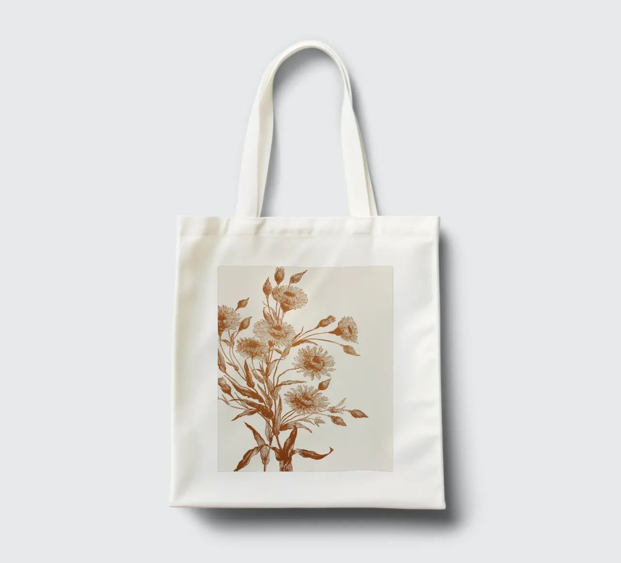 Aster flower sketch borsa in juta da apoloprints