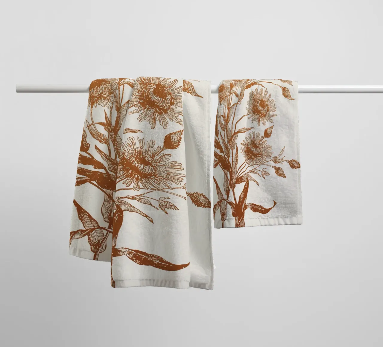 Aster flower sketch asciugamano da bagno da apoloprints