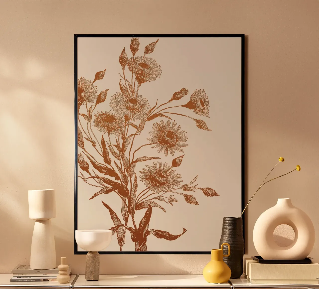 Aster flower sketch poster da apoloprints
