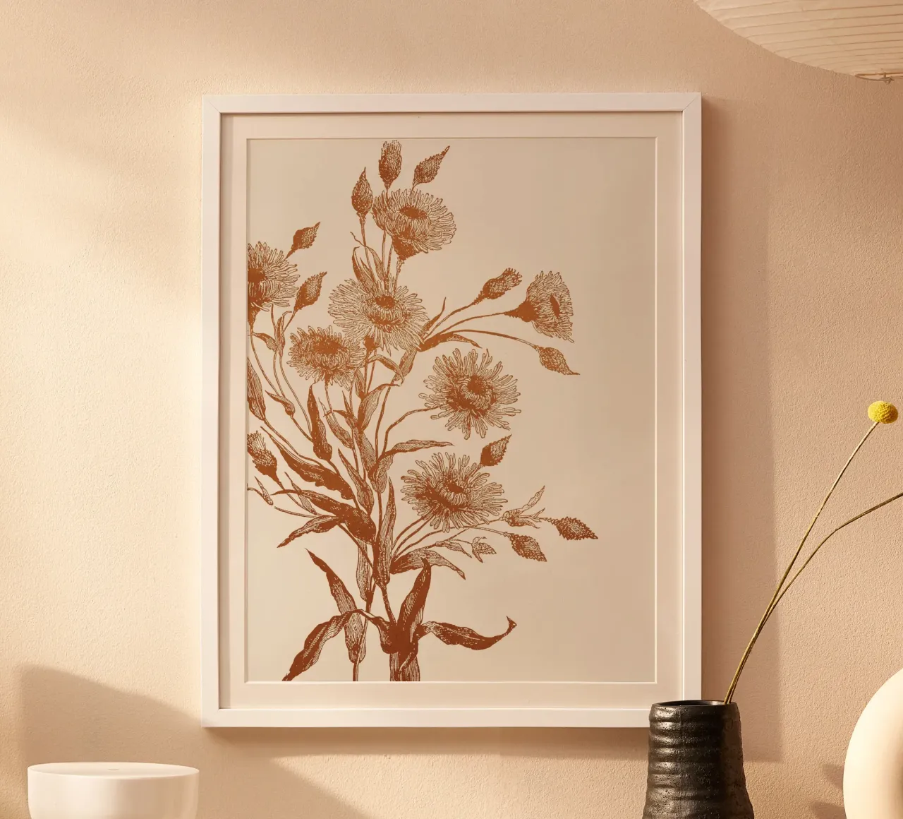 Aster flower sketch carta hahnemühle da apoloprints