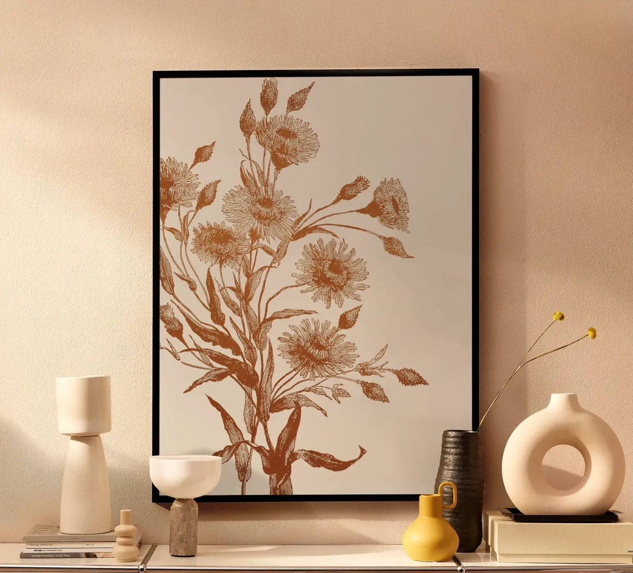 Aster flower sketch poster da apoloprints