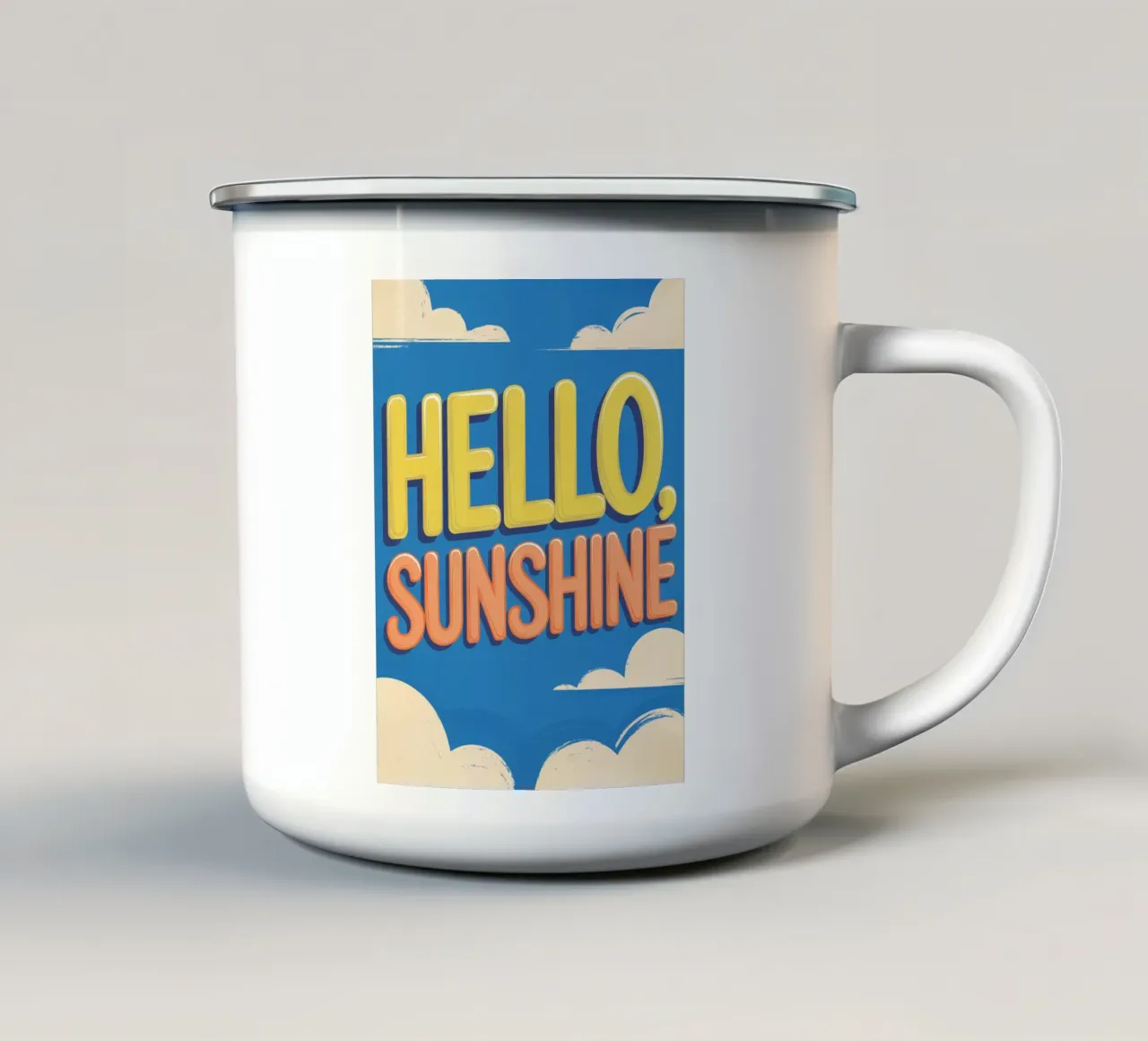 CIAO, SOLE tazza in smalto da logic