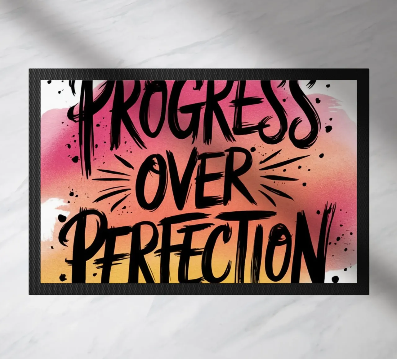PROGRESS OVER PERFECTION doormat by logic
