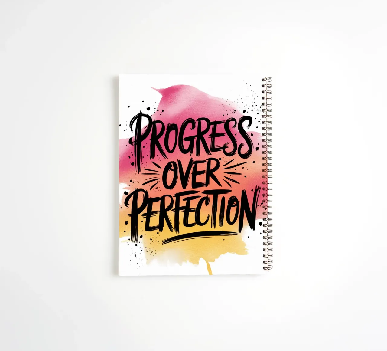 PROGRESS OVER PERFECTION spiral notebook by logic