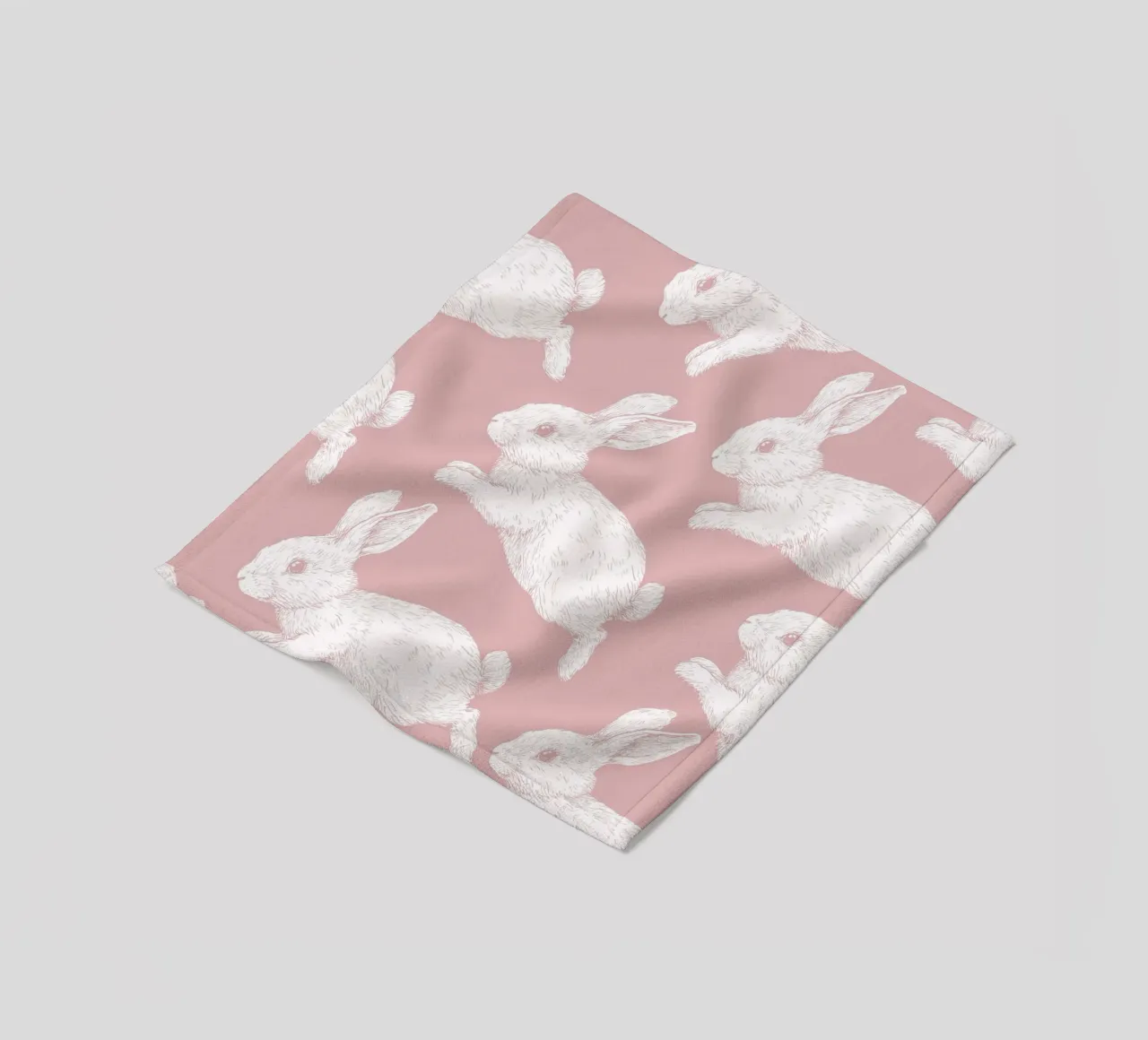 Modello di coniglietto bianco coperta in pile da Jungle Joy Art