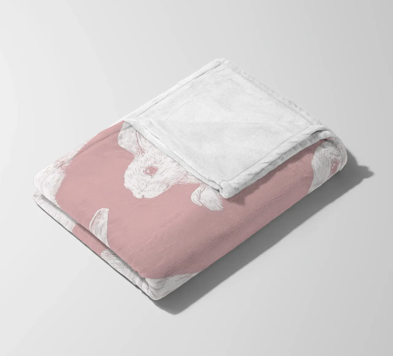 Modello di coniglietto bianco coperta in pile da Jungle Joy Art