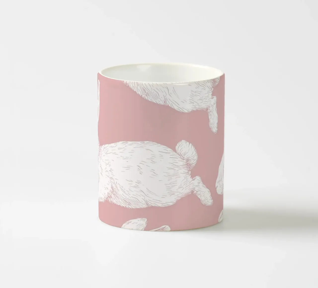 Modello di coniglietto bianco tazza in ceramica da Jungle Joy Art