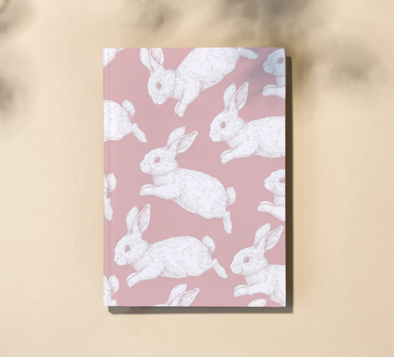 White Bunny Pattern notebook by Jungle Joy Art
