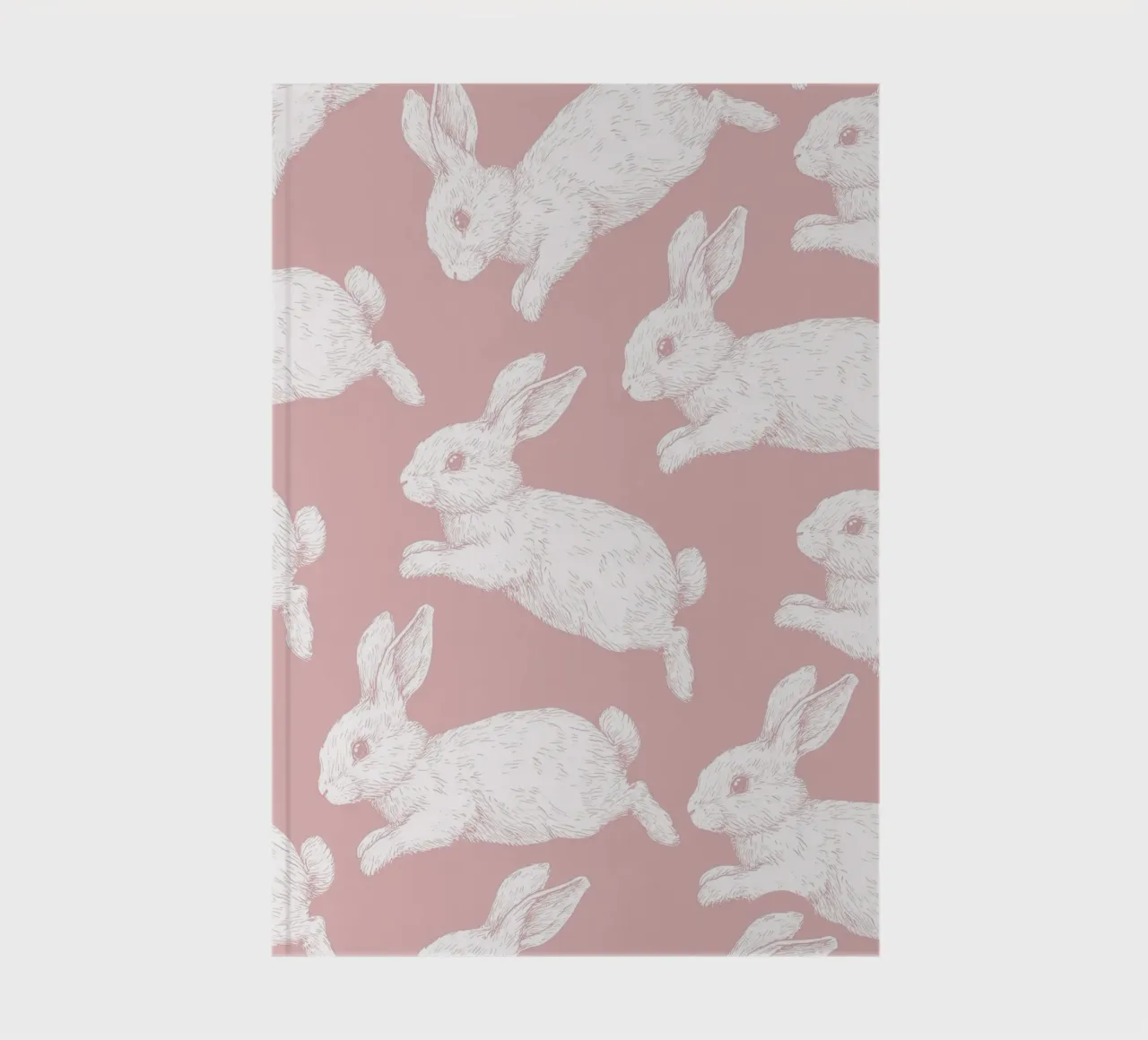 White Bunny Pattern notebook by Jungle Joy Art