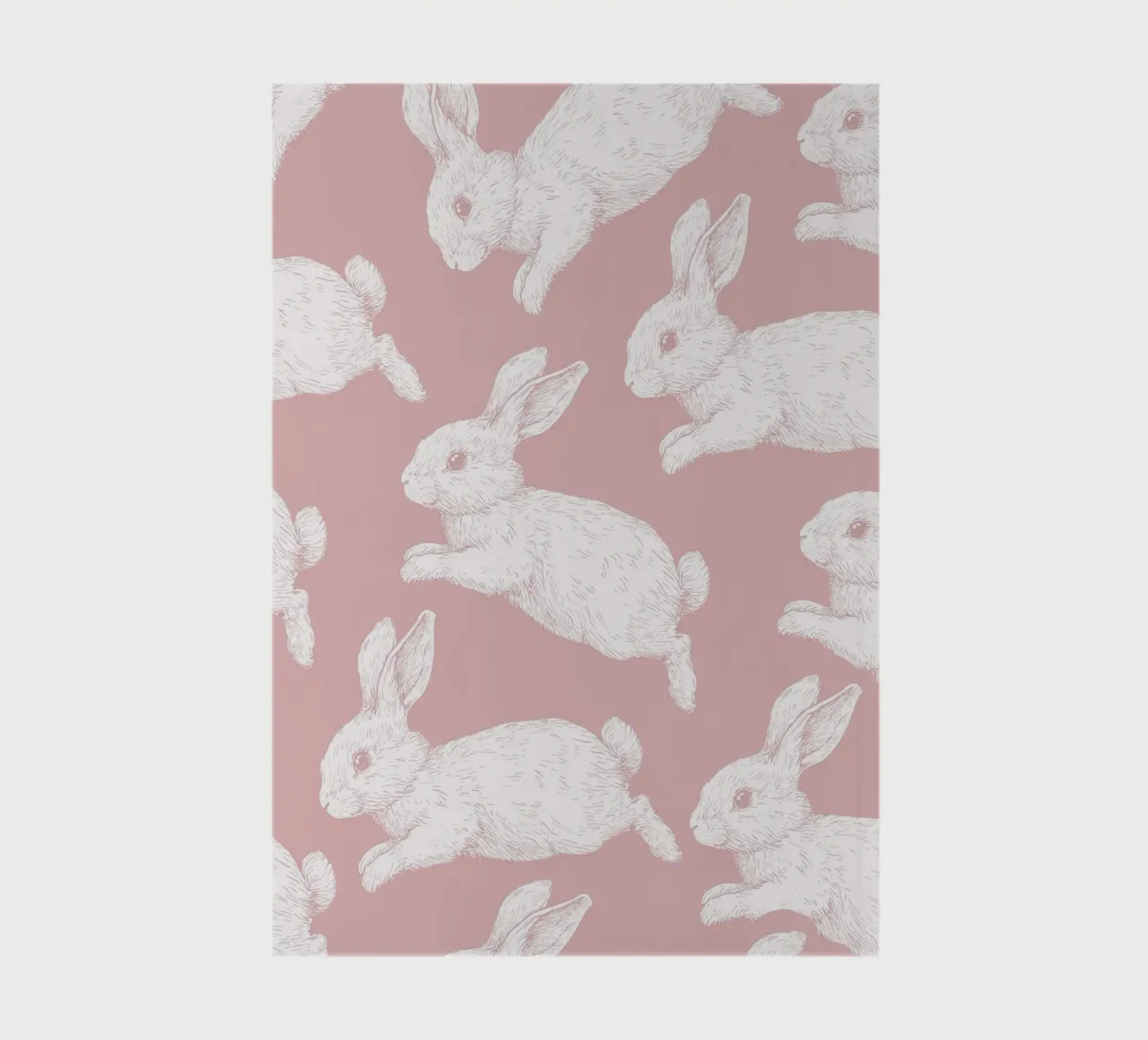 White Bunny Pattern notebook by Jungle Joy Art