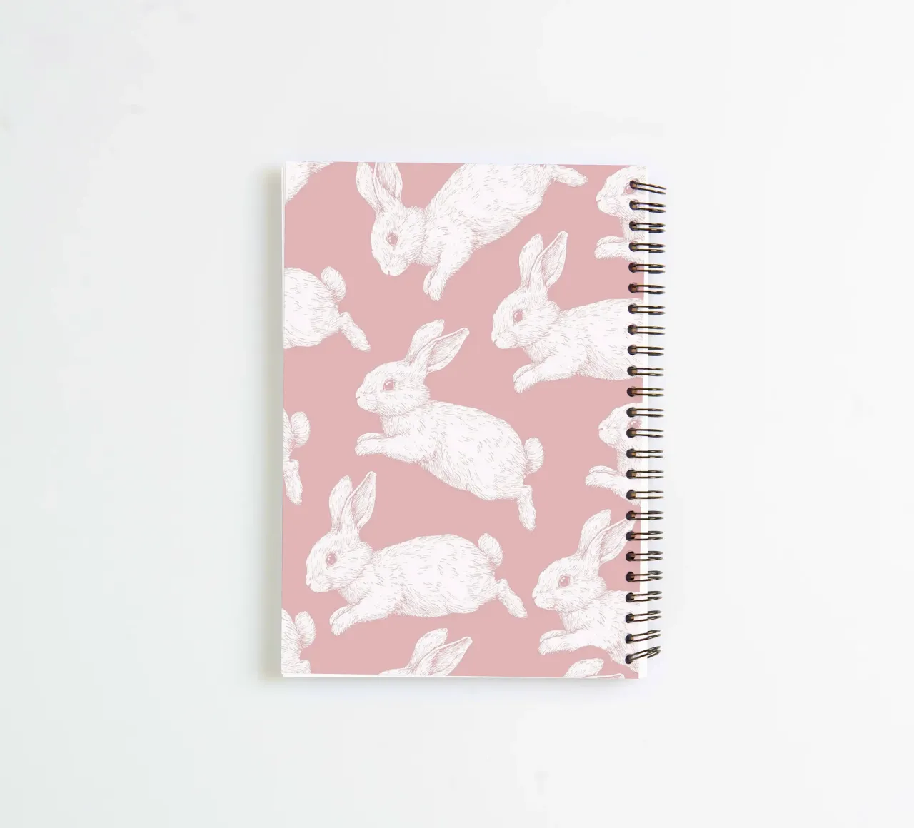 White Bunny Pattern spiral notebook by Jungle Joy Art