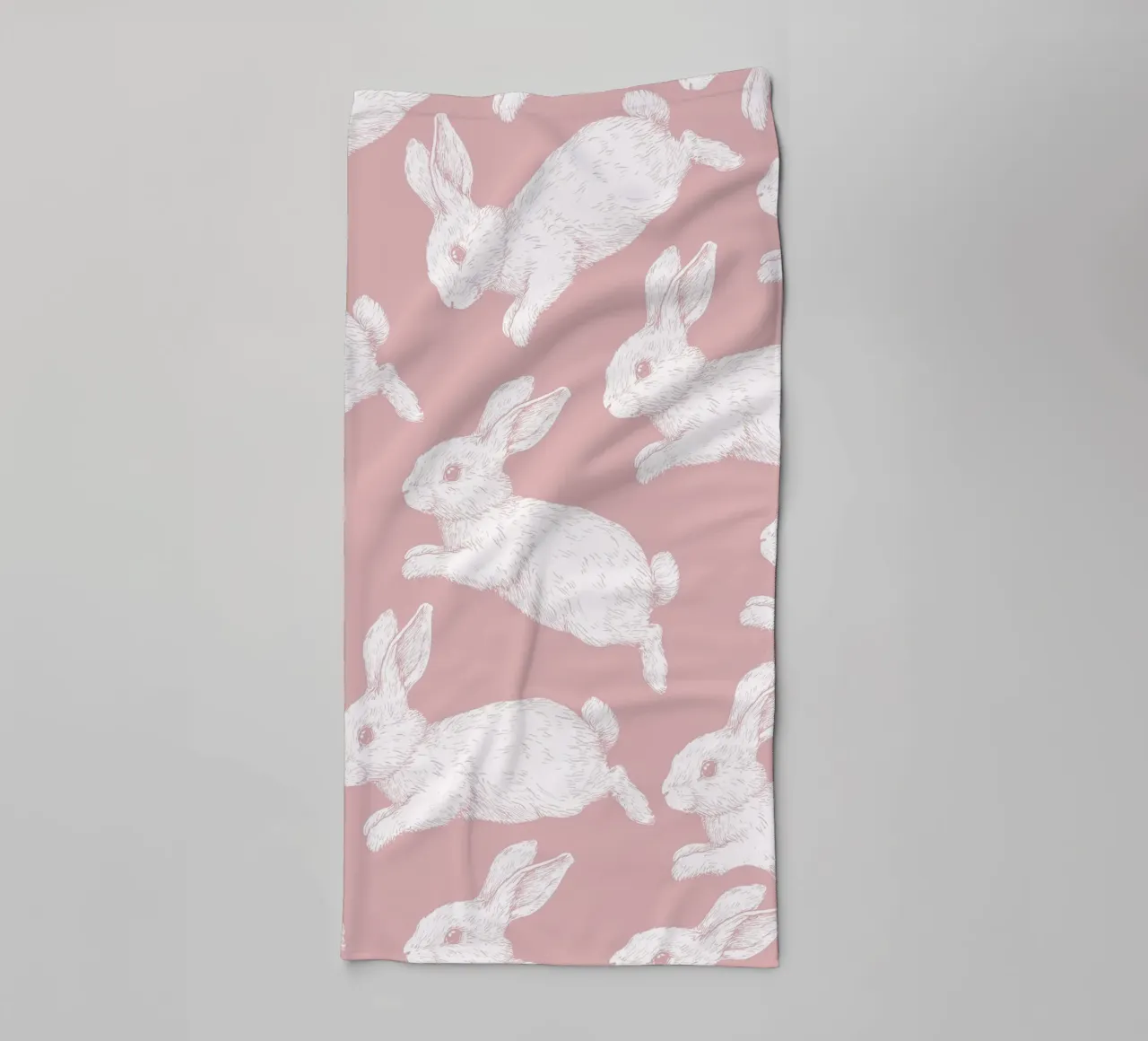 Modello di coniglietto bianco asciugamano da bagno da Jungle Joy Art