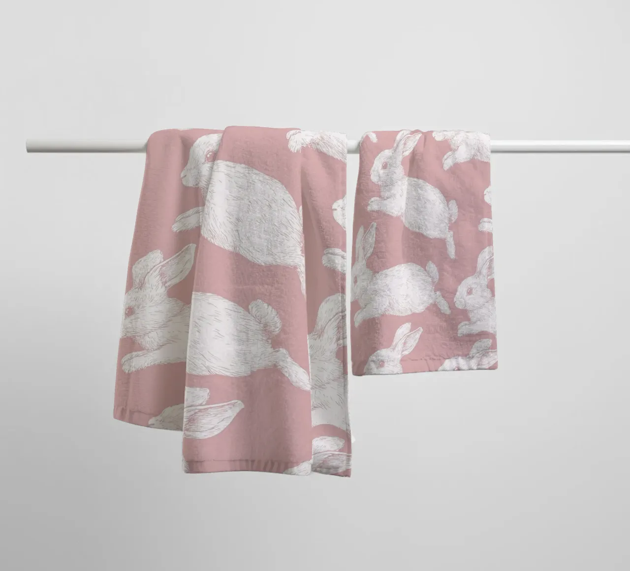Modello di coniglietto bianco asciugamano da bagno da Jungle Joy Art