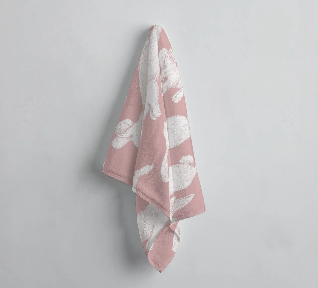 Modello di coniglietto bianco asciugamano da bagno da Jungle Joy Art