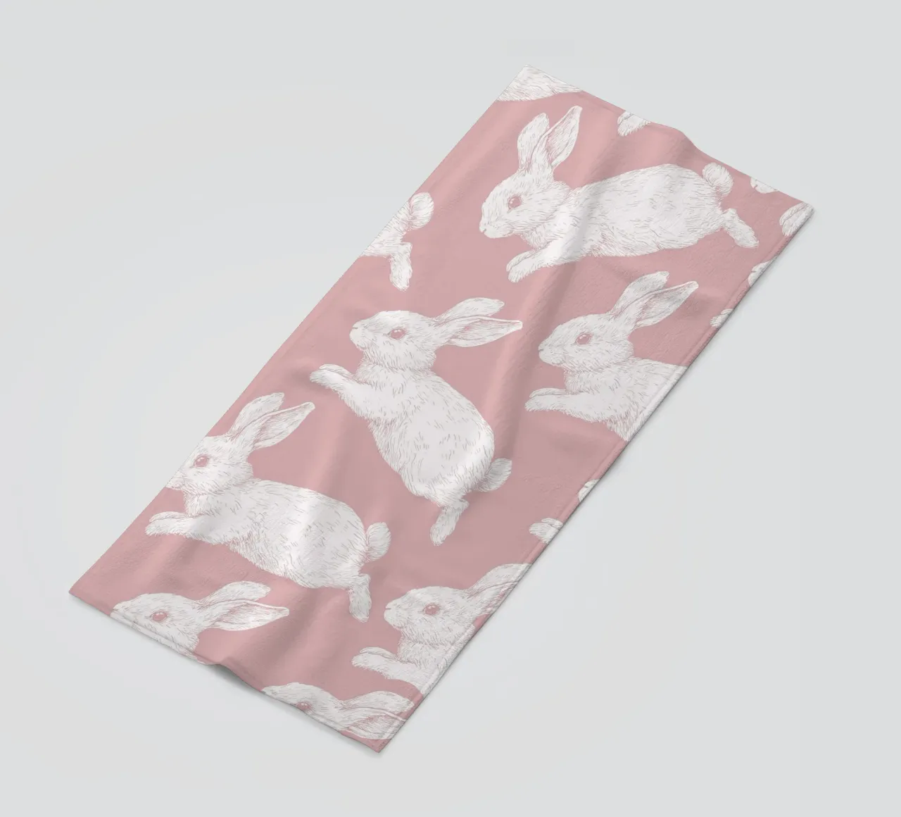 Modello di coniglietto bianco telo mare da Jungle Joy Art