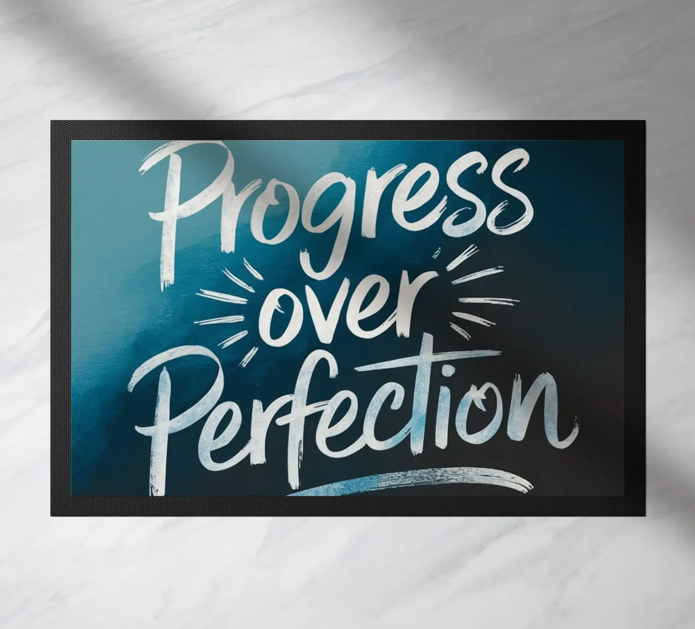 PROGRESS OVER PERFECTION doormat by logic