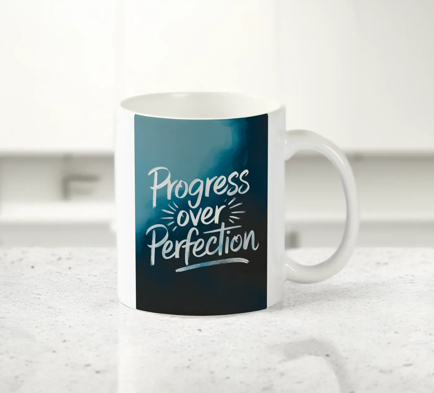 PROGRESS OVER PERFECTION ceramic mug by logic